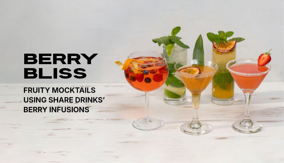 Berry Bliss: Fruity Mocktails Using Share's THC-Infused Refreshers.